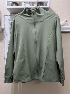 Mandala Scrub Jacket Lightweight Sage Green Medical Professional- Women's Sz L
